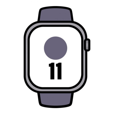 Apple watch series 11/ gps/ 46mm/ plata/ correa deportiva niebla lila (s/m)