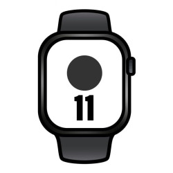 Apple watch series 11/ gps/ cellular/ 42mm/ negro azabache/ correa deportiva negra (s/m)