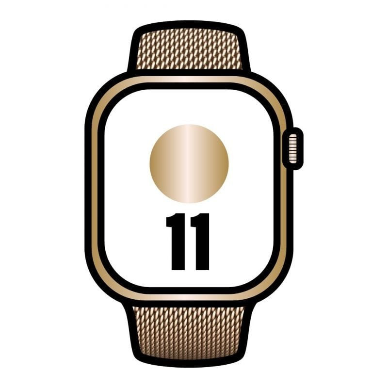 Apple watch series 11/ gps/ cellular/ 42mm/ titanio dorado/ correa dorada milanese loop