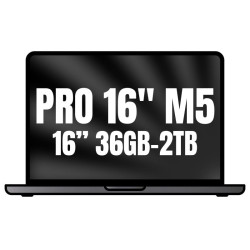 Apple macbook pro 16'/ m5 max 18-core cpu/ 36gb/ 2tb ssd/ 32-core gpu/ negro espacial