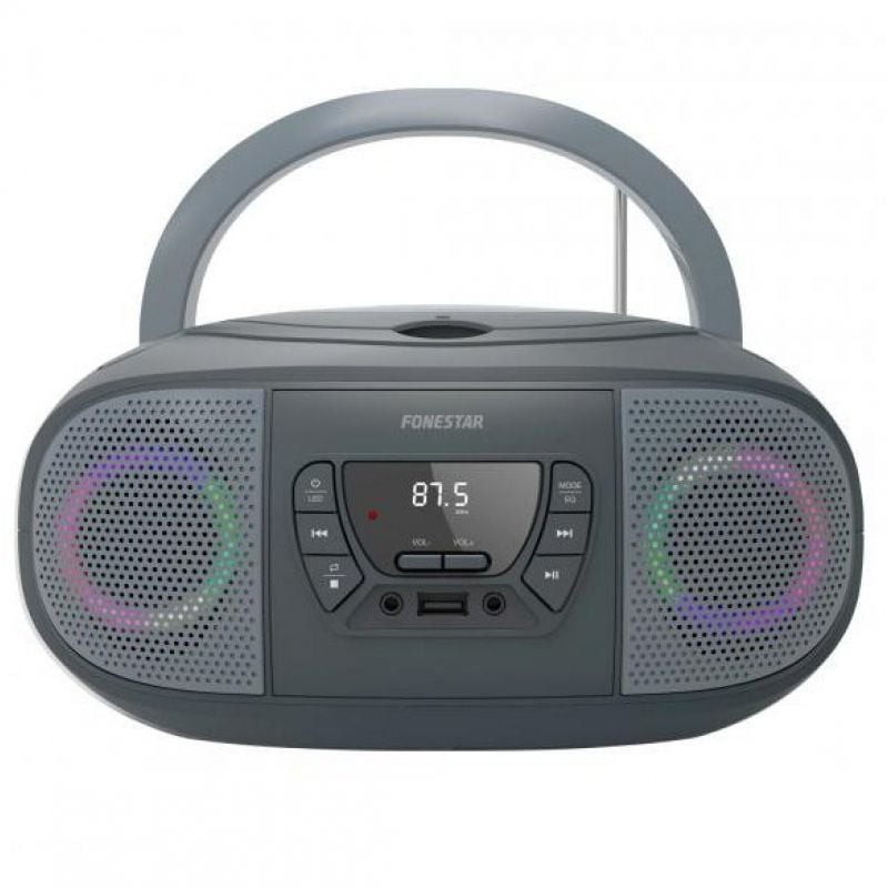 Radio cd fonestar boom-go-g/ 13w/ a pilas/ con cable/ gris