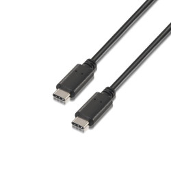 Cable usb 2.0 tipo-c aisens a107-0057/ usb tipo-c macho - usb tipo-c macho/ 480mbps/ 2m/ negro