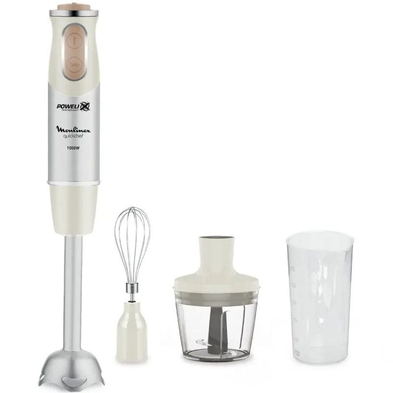 Batidora de mano moulinex quickchef/ 1000w/ 10 velocidades/ capacidad 800ml/ incluye varillas, picadora y vaso medidor