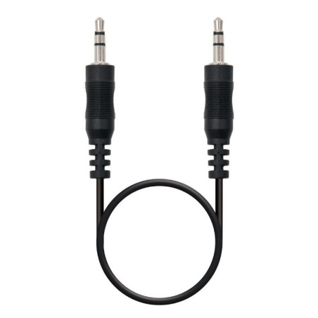 Cable estéreo nanocable 10.24.0100/ jack 3.5 macho - jack 3.5 macho/ 30cm/ negro
