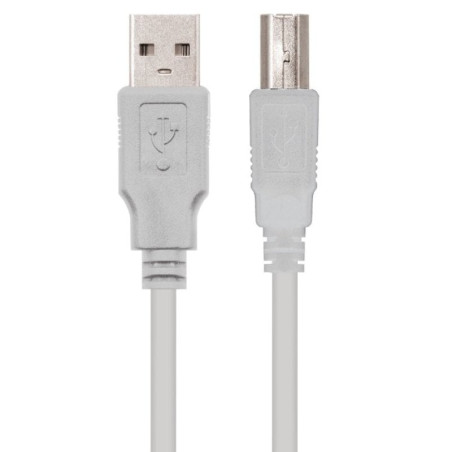 Cable usb 2.0 impresora nanocable 10.01.0104/ usb tipo-b macho - usb macho/ 3m/ beige