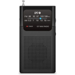 Radio portátil spc icy max/ a pilas/ negra