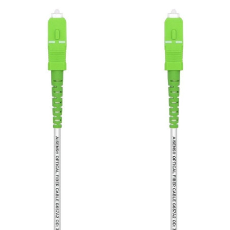 Cable de fibra óptica g657a2 3.0 aisens a152-0499/ lszh/ 15m/ blanco