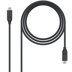 Cable usb 3.2 tipo-c nanocable 10.01.4101/ usb tipo-c macho - usb tipo-c macho/ hasta 100w/ 1m/ negro