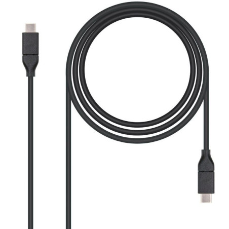 Cable usb 3.2 tipo-c nanocable 10.01.4101/ usb tipo-c macho - usb tipo-c macho/ hasta 100w/ 1m/ negro