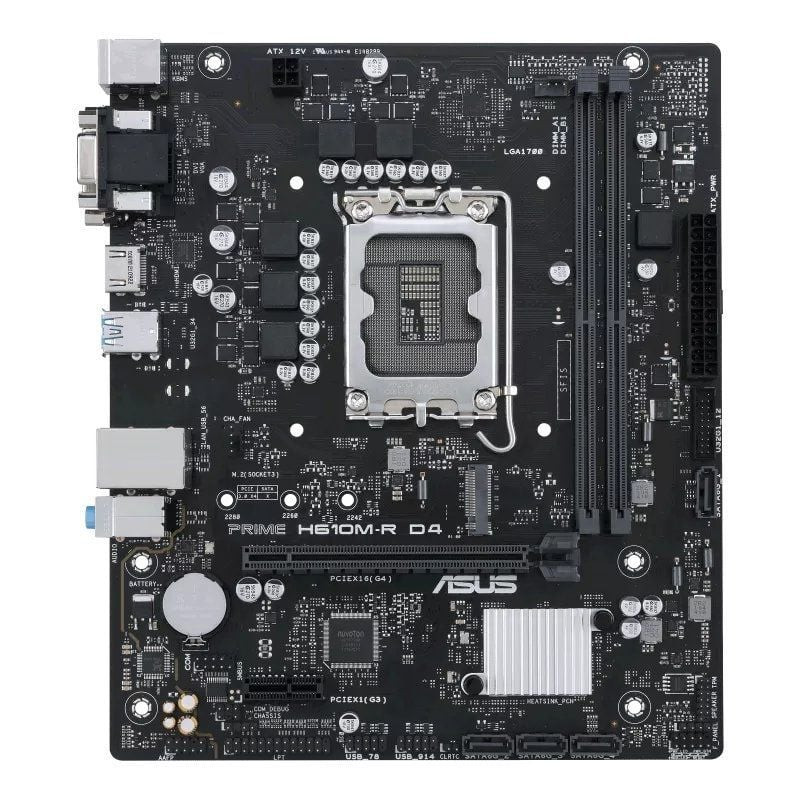 Placa base asus prime h610m-r d4 socket 1700/ ddr4/ pcie 4.0/ micro atx/ bulk