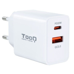 Cargador de pared tooq tqwc-2sc04wt/ 1xusb tipo-c/ 1xusb/ 20w