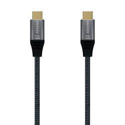 Cable usb 2.0 tipo-c aisens a107-0629 5a 100w/ usb tipo-c macho - usb tipo-c macho/ hasta 100w/ 480mbps/ 2m/ gris