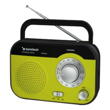 Radio portátil sunstech rps560/ con cable/ a pilas/ verde