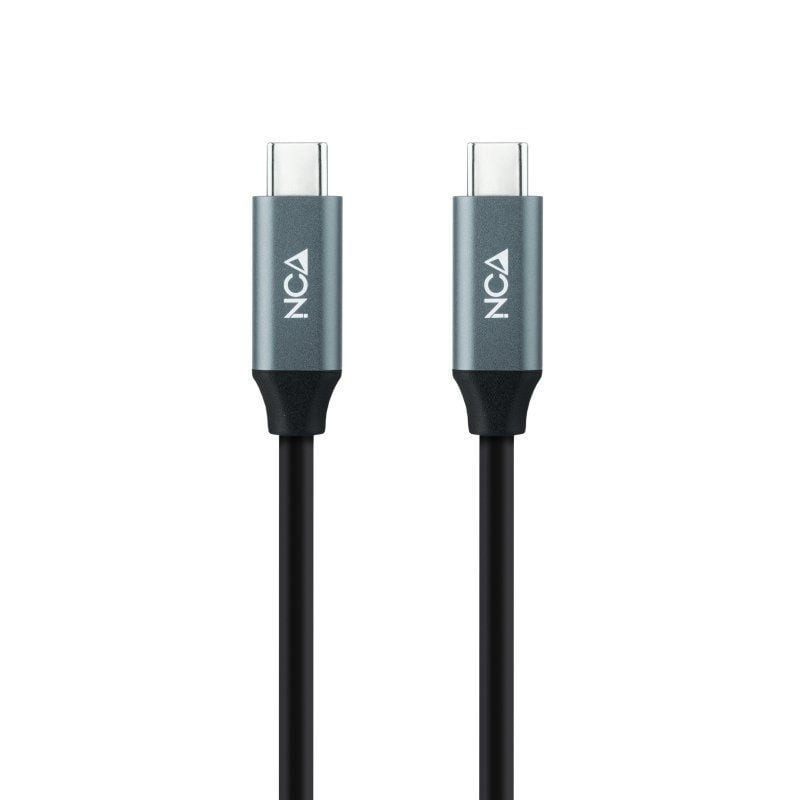 Cable usb 3.2 tipo-c nanocable 10.01.4301-l150/ usb tipo-c macho - usb tipo-c macho/ hasta 100w/ 20gbps/ 1.5m/ gris y negro