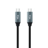 Cable usb 3.2 tipo-c nanocable 10.01.4301-l150/ usb tipo-c macho - usb tipo-c macho/ hasta 100w/ 20gbps/ 1.5m/ gris y negro