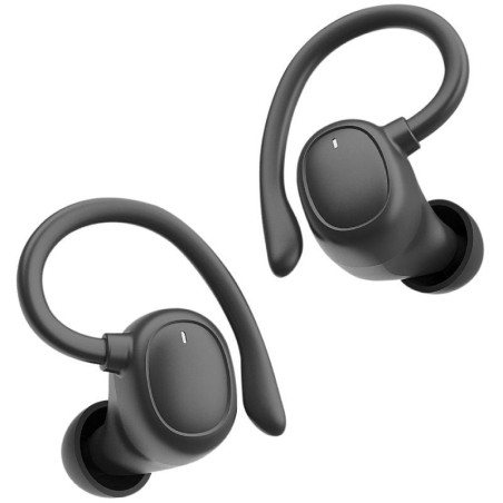 Auriculares deportivos bluetooth muvit io smart true wireless sport enc con estuche de carga/ autonomía 6h/ negros