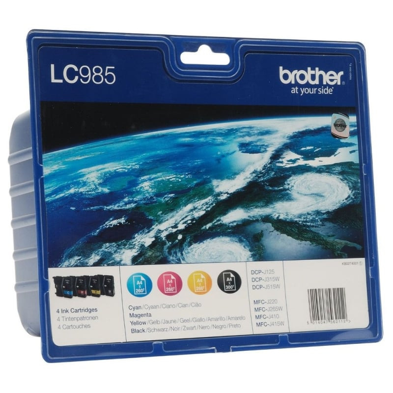 Cartucho de tinta original brother lc- 985 multipack/ cian/ magenta/ amarillo/ negro