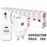 Pack 10 cargadores de pared tech one tech basik tec2954/ 1xusb/ 12w