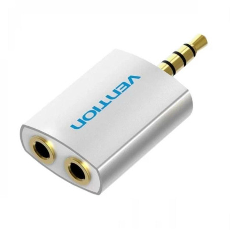 Adaptador audio vention bdaw0/ jack 3.5 macho - 2x jack 3.5 hembra/ blanco