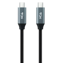 Cable usb 3.2 tipo-c nanocable 10.01.4303/ usb tipo-c macho - usb tipo-c macho/ hasta 100w/ 20gbps/ 3m/ gris y negro