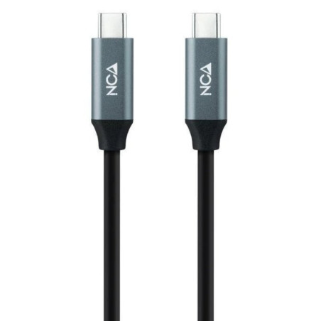 Cable usb 3.2 tipo-c nanocable 10.01.4303/ usb tipo-c macho - usb tipo-c macho/ hasta 100w/ 20gbps/ 3m/ gris y negro