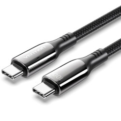 Cable usb 2.0 tipo-c 5a 100w vention ctkbh/ usb tipo-c macho - usb tipo-c macho/ hasta 100w/ 480mbps/ 2m/ negro