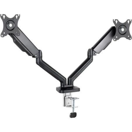 Soporte de mesa para 2 monitores tooq db5132tnr-b/ giratorio/ inclinable/ hasta 9kg