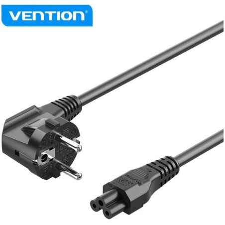 Cable de alimentación vention zckbac/ iec c5 hembra - cee7 macho/ 1.8m/ negro