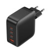 Cargador de pared gan vention feib0-eu/ 3xusb tipo-c + cable usb tipo-c/ 1xusb/ 140w