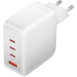 Cargador de pared gan vention feiw0-eu/ 3xusb tipo-c + cable usb tipo-c/ 1xusb/ 140w