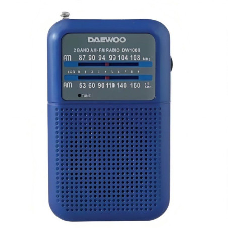 Radio portátil daewoo dw1008/ a pilas/ azul
