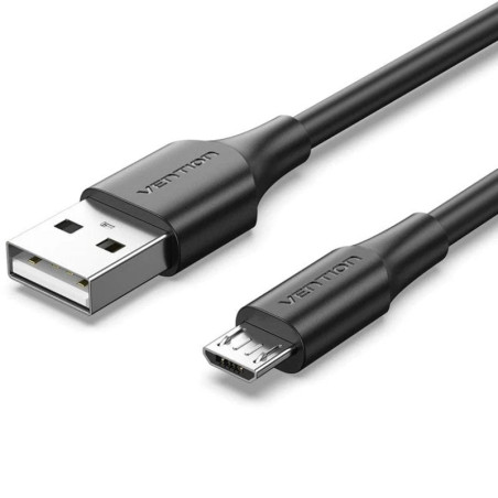 Cable usb 2.0 vention ctibc/ usb macho - microusb macho/ hasta 60w/ 480mbps/ 25cm/ negro