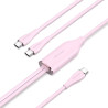 Cable usb tipo-c vention ctmpg/ usb tipo-c macho - 2 x usb tipo-c macho/ hasta 100w/ 480mbps/ 1.5m/ rosa