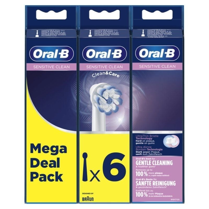Cabezal de recambio braun para cepillo braun oral-b sensitive clean/ pack 6 uds