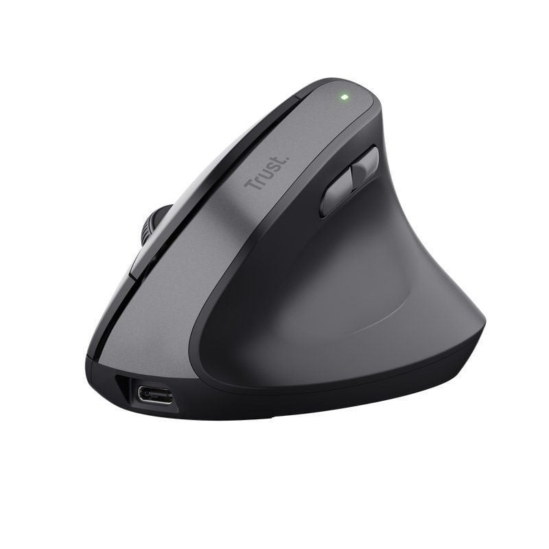 Ratón vertical inalámbrico trust bayo ii/ batería recargable/ hasta 2400 dpi