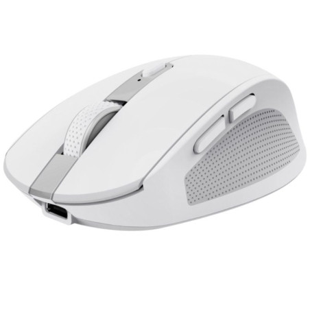 Ratón inalámbrico trust ozaa compact wireless/ batería recargable/ hasta 3200 dpi/ blanco