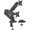 Soporte de mesa con contrapeso para 2 monitores o tv aisens dt32tsr-221/giratorio/ inclinable/ hasta 9kg