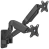 Soporte de pared para 2 monitores o tv aisens wt32tsr-225/ giratorio/ inclinable/ hasta 9kg