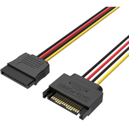 Cable alimentación 15pin vention kdaby/ sata macho - sata hembra/ 30cm