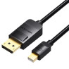 Cable displayport vention haabi/ mini displayport macho - displayport macho/ 3m/ negro