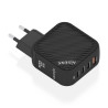 Cargador de pared gan aisens asch-100w4p029-bk/ 3xusb tipo-c/ 1x usb/ 100w