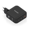 Cargador de pared gan aisens asch-140w3p031-bk/ 2xusb tipo-c/ 1xusb/ 140w