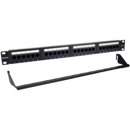 Patch panel phasak pu 2424/ 24 puertos/ cat.6/ altura 1u/ gestión de cables