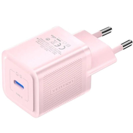 Cargador de pared gan vention fepp0-eu/ 1xusb tipo-c/ 20w