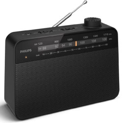 Radio portátil philips tar2509/ a pilas/ con cable/ negro