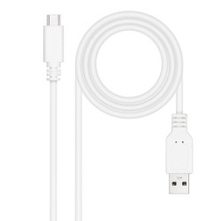Cable usb 2.0 nanocable 10.01.2101-l150-w/ usb tipo-c macho - usb macho/ 480mbps/ 1.5m/ blanco