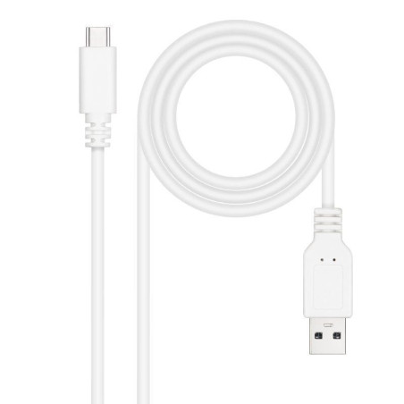 Cable usb 2.0 nanocable 10.01.2101-l150-w/ usb tipo-c macho - usb macho/ 480mbps/ 1.5m/ blanco