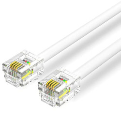 Cable de teléfono rj11 6p4c vention iqbwi/ 3m/ blanco