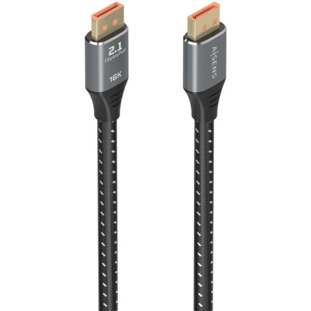 Cable displayport 2.1 16k aisens a158-0903/ displayport macho - displayport macho/ 80gbps/ 2m/ negro
