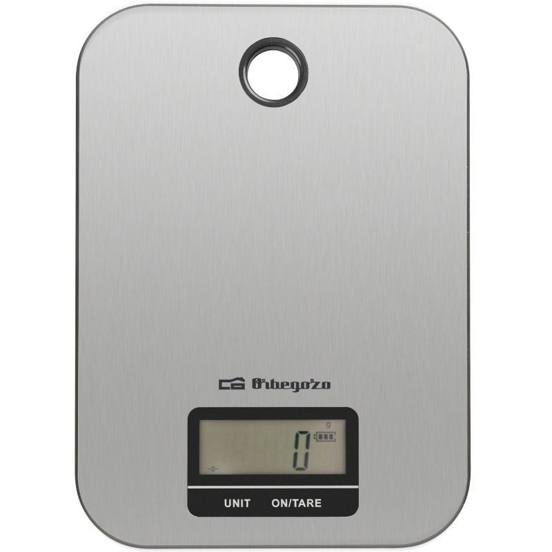 Báscula de cocina electrónica orbegozo pc 1019/ hasta 5kg/ plata